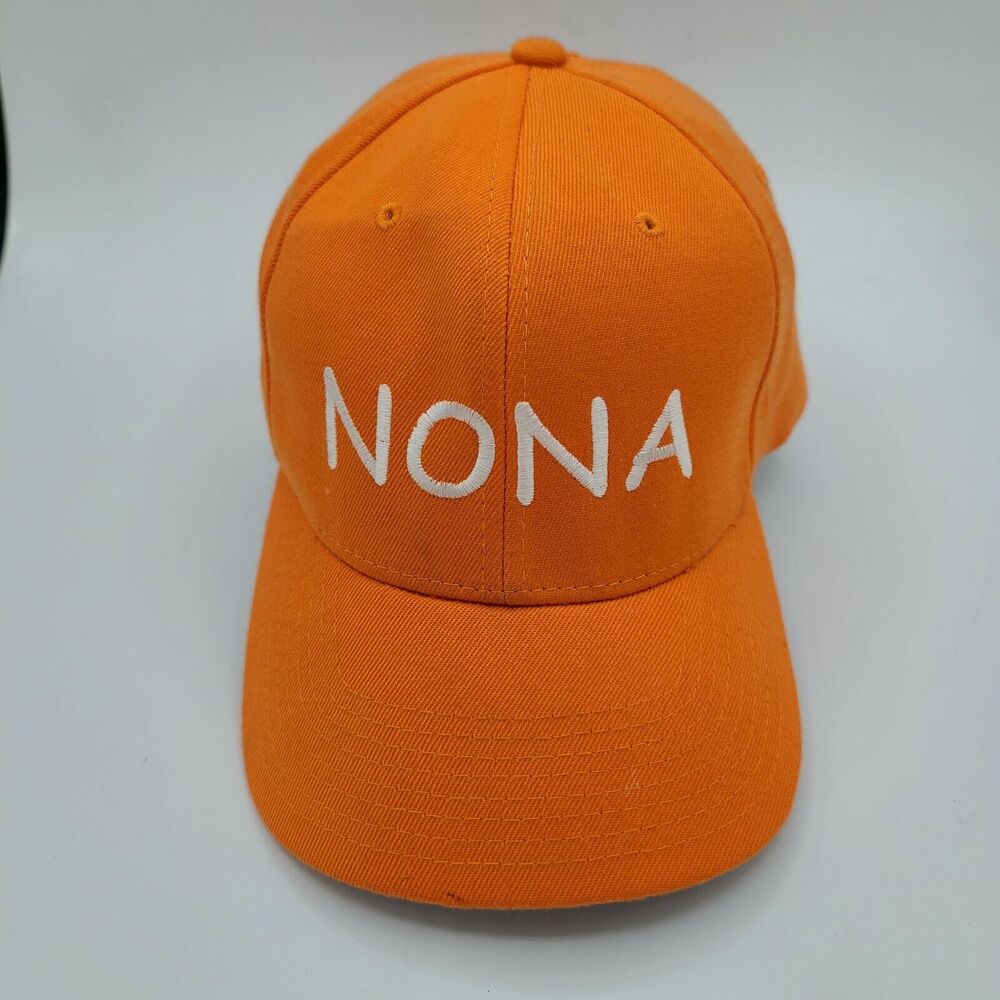 Embroidered Nona Orange Baseball Flexfit Hat Cap Fitted M/L Grandparent Grandpa